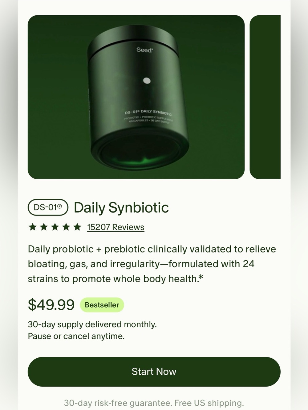 Seed daily Synbiotic Supplement